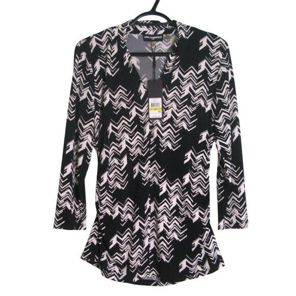 Karl Lagerfeld patterned blouse size M ptp 18" *NWT - Picture 1 of 5